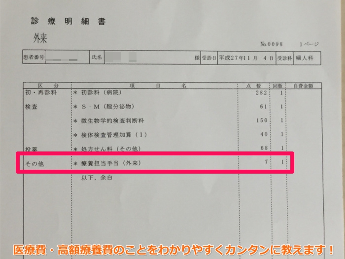 領収書にある療養担当手当とは何のこと？北海道の病院暖房代です。