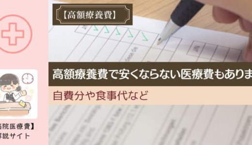 自費分や食事代など、高額療養費で安くならない医療費もあります。