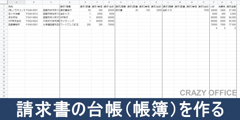 函館オンライン秘書請求書発行郵送作業流れイメージ料金データ4